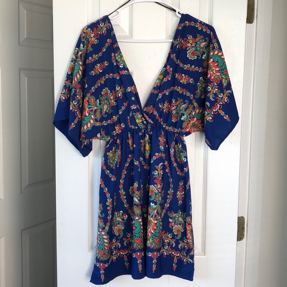 Blue Sage dress with floral pattern size small